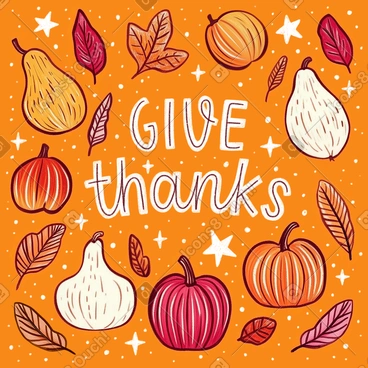 Carte postale de thanksgiving avec inscription "donnez merci" PNG, SVG