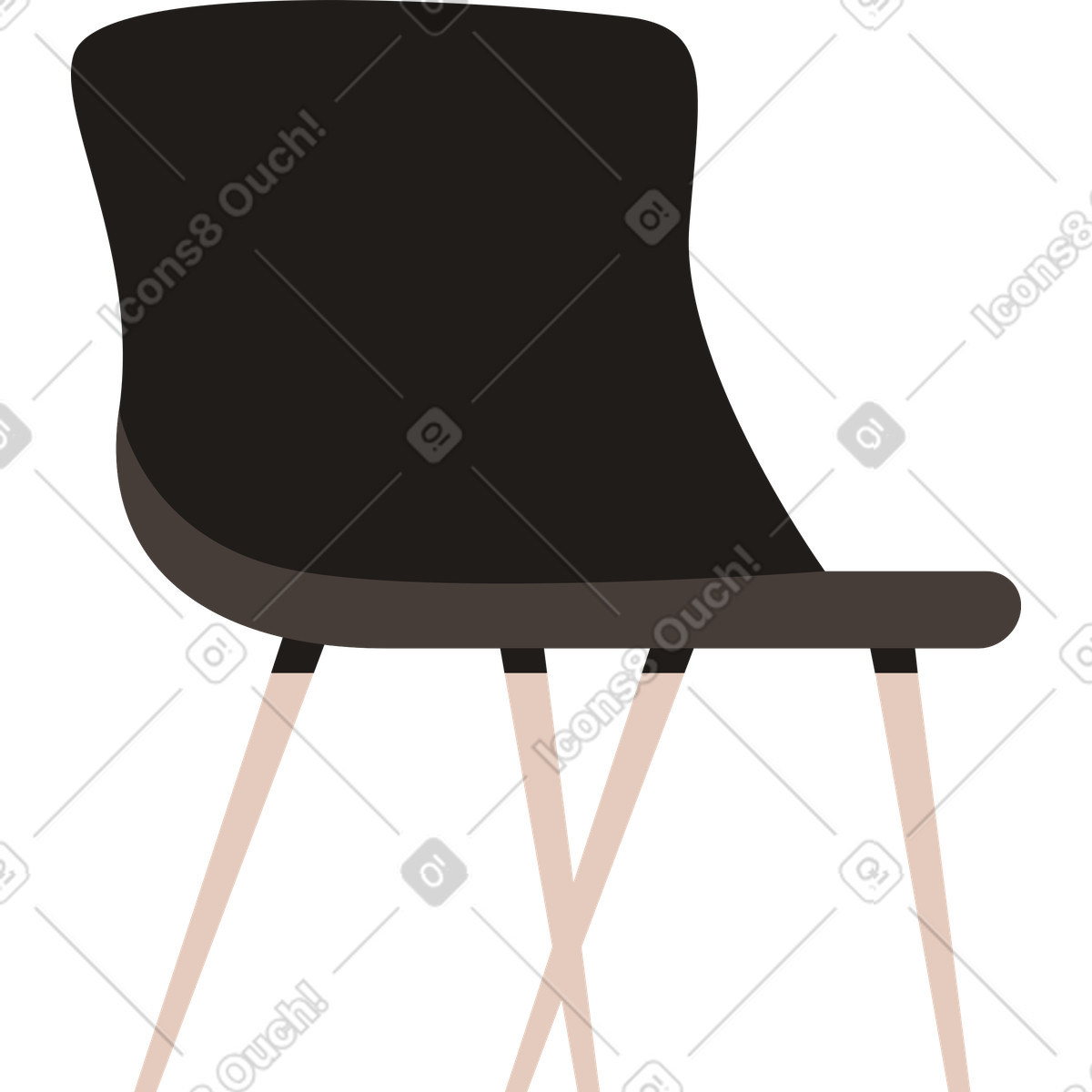 Stuhl-Illustration im Jaconda-Stil als Download in PNG, SVG