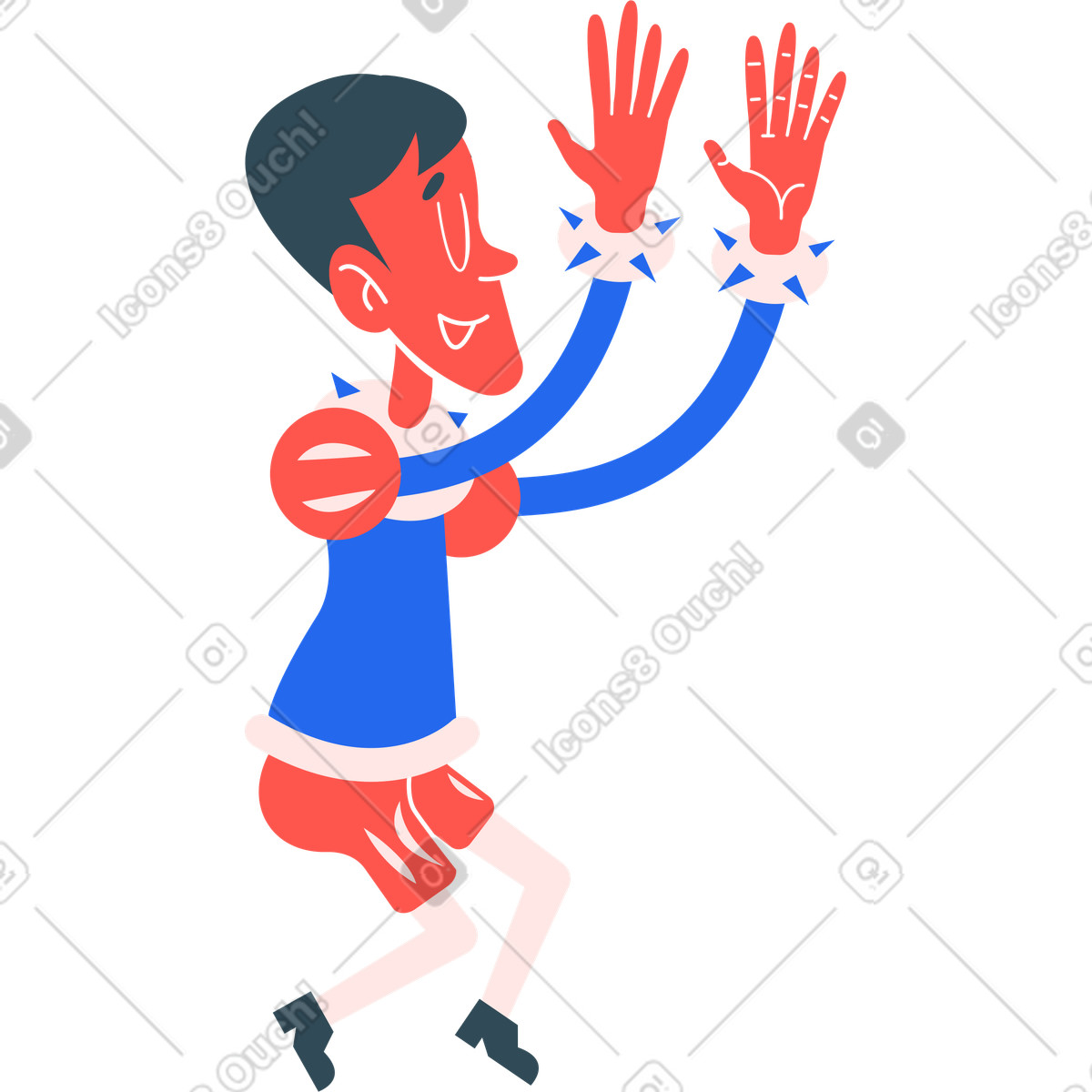 Ilustración Niño saltando en estilo Kingdom a descargar en PNG y SVG