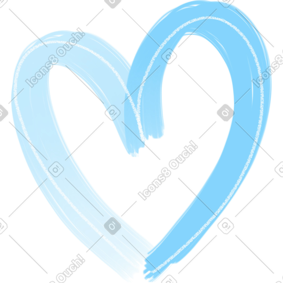 Ilustración Heart blue en estilo Doodle a descargar en PNG y SVG