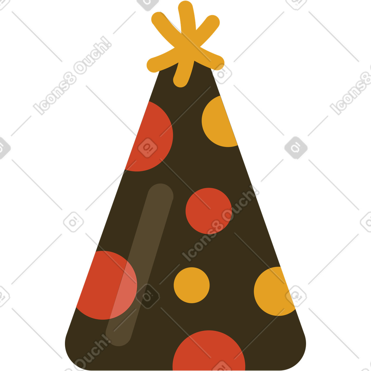 Иллюстрация Party hat в стиле Arabica — скачать в форматах PNG, SVG