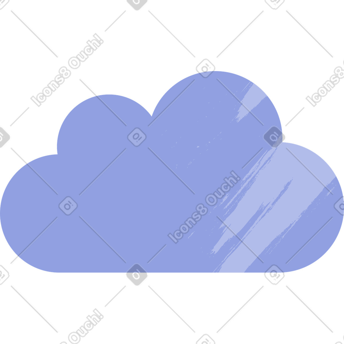 Blaue wolke-Illustration im Juicy-Stil als Download in PNG, SVG