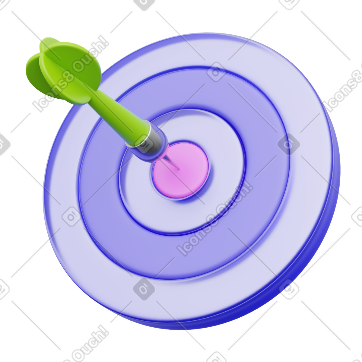 Ilustración Investment dartboard, Financial success target, Profit achievement en estilo 3D Playful a descargar en PNG y SVG