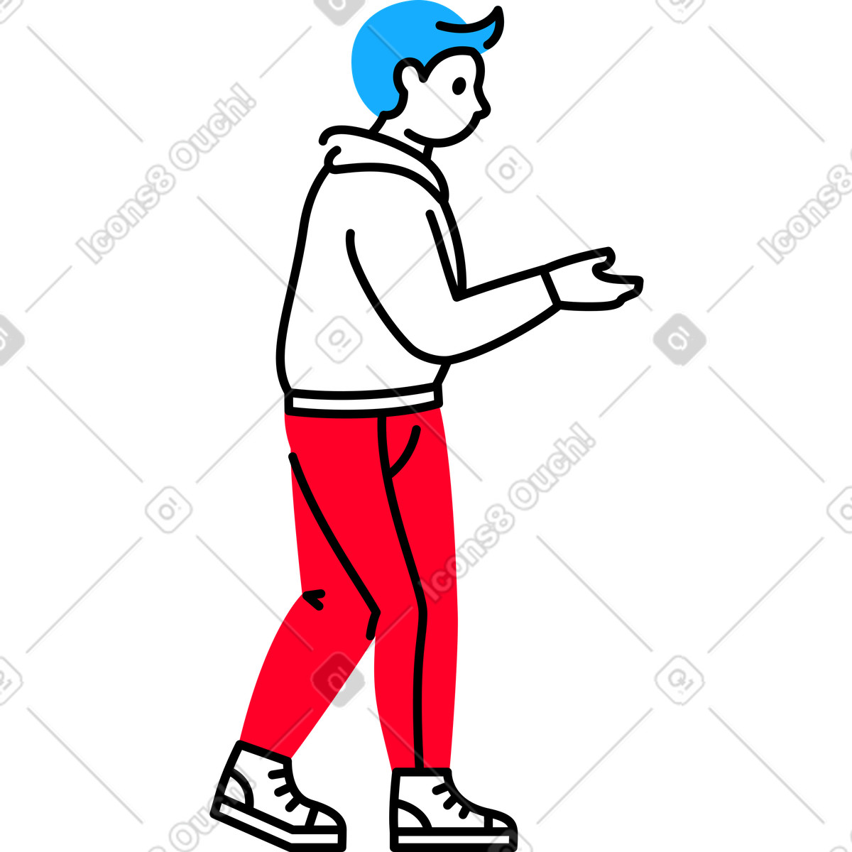 Man carrying illustration in Transistor style download in PNG, SVG