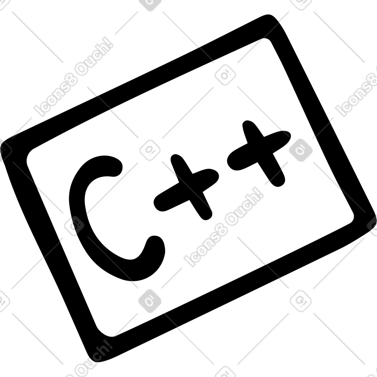 C++ icon illustration in Journal style download in PNG, SVG