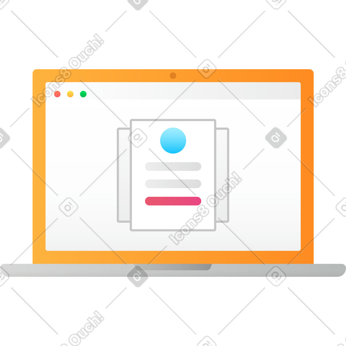 Laptop bildschirm-Illustration im Hugo-Stil als Download in PNG, SVG