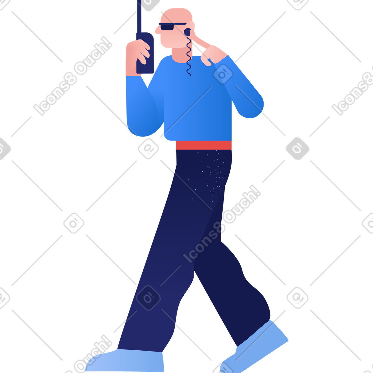 Security man illustration in Clip style download in PNG, SVG