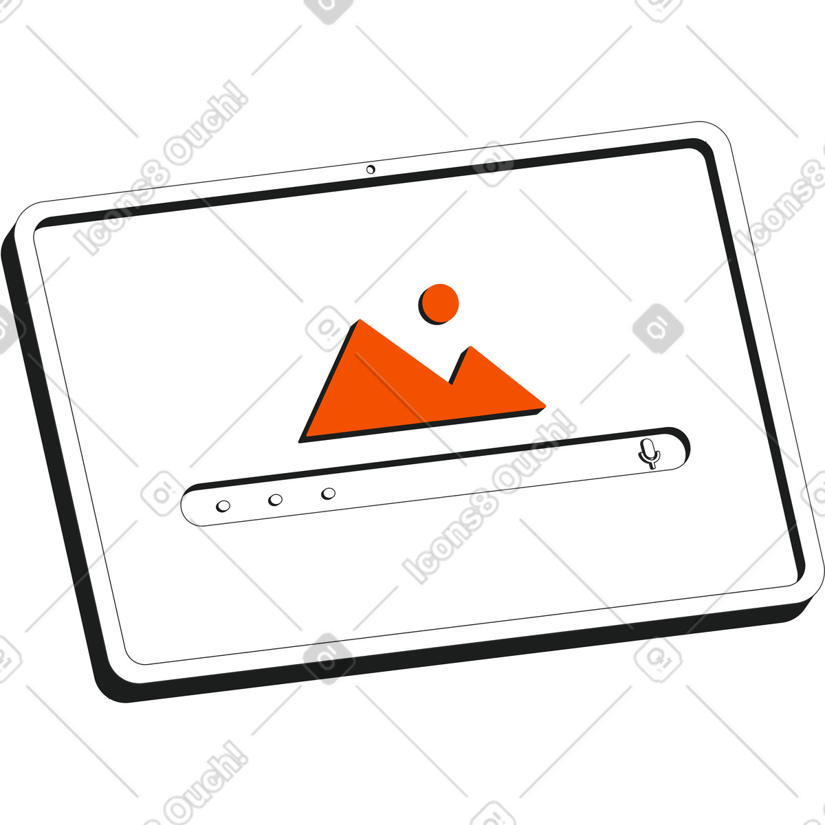 Tablet illustration in Strict style download in PNG, SVG