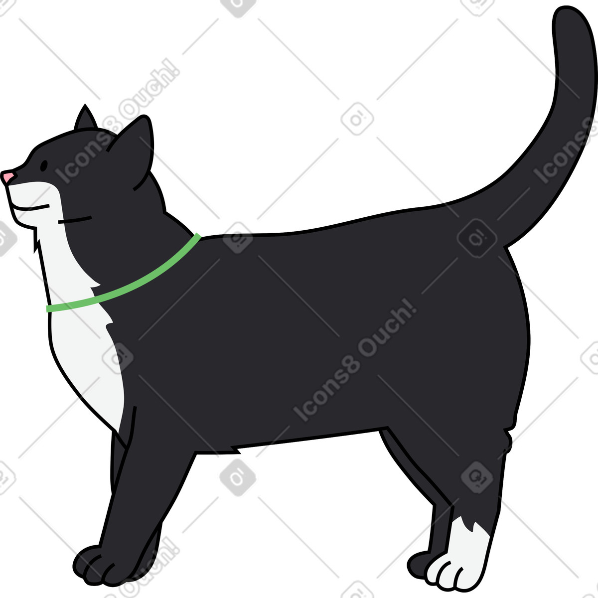 Illustration Chat dans le style Kindy à télécharger aux formats PNG, SVG
