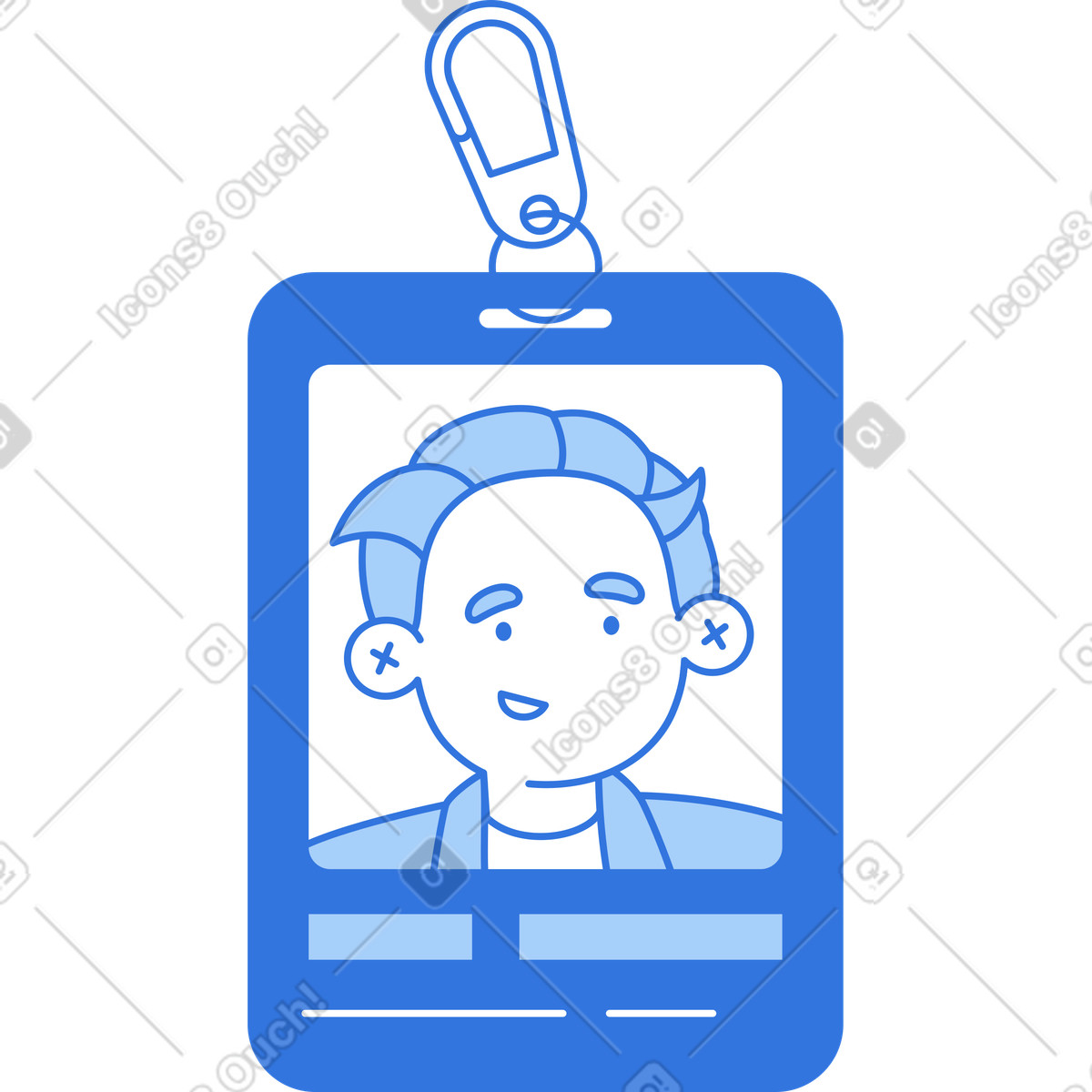 Carta d'identità con avatar personale illustrazione in stile Sky scarica in PNG, SVG