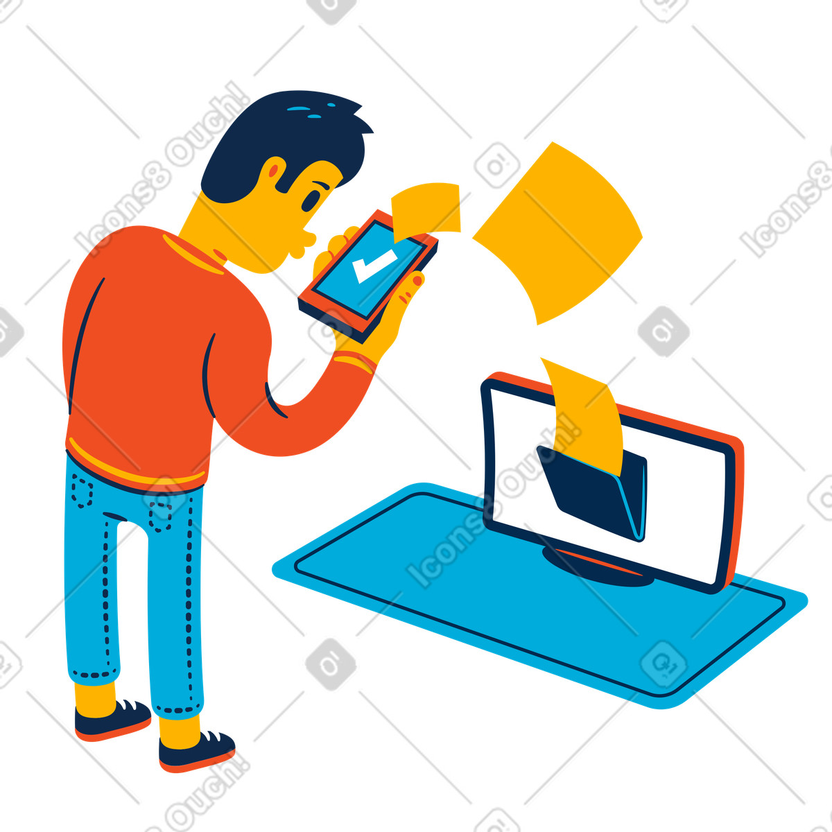 Trasferimento di file illustrazione in stile Flame scarica in PNG, SVG