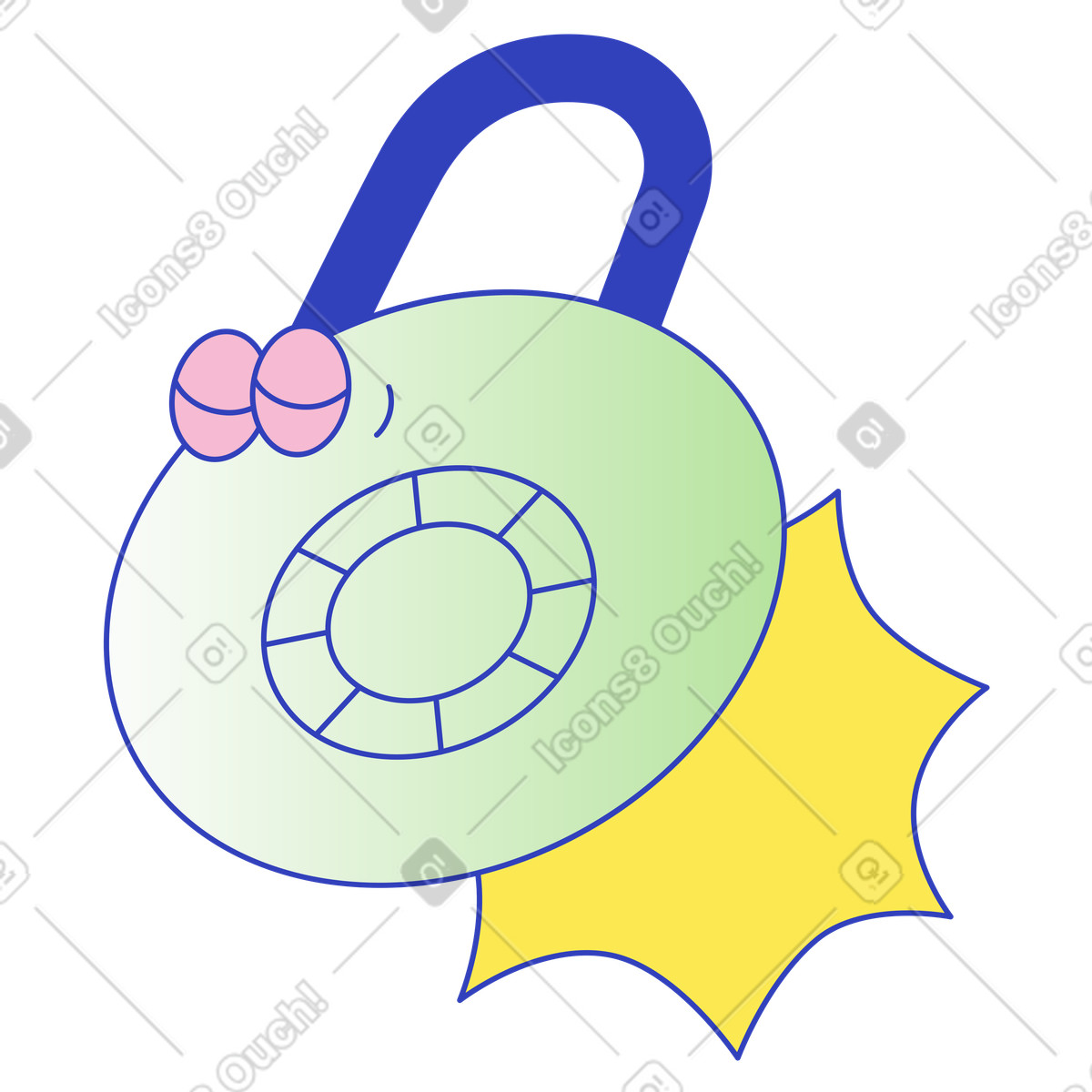 Password protection lock, Secure access control, Authentication system illustration in Eyeful style download in PNG, SVG