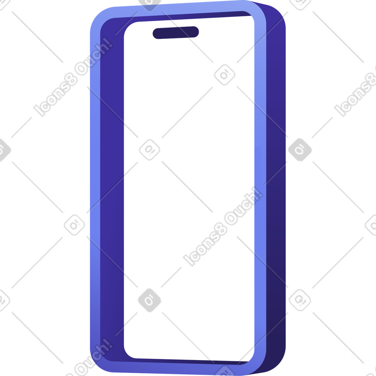 Empty smartphone illustration in Levels style download in PNG, SVG