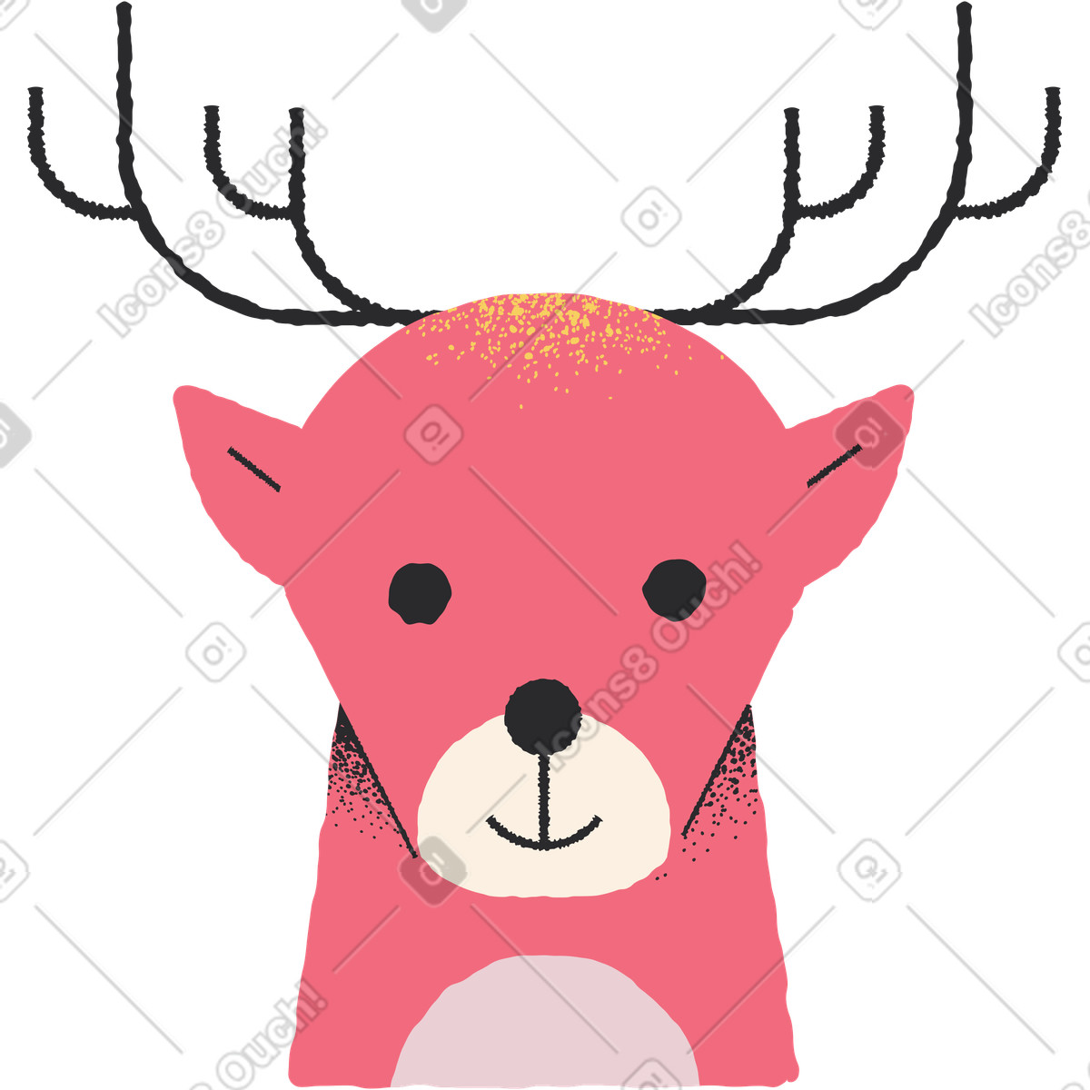 Renna illustrazione in stile Pablo scarica in PNG, SVG