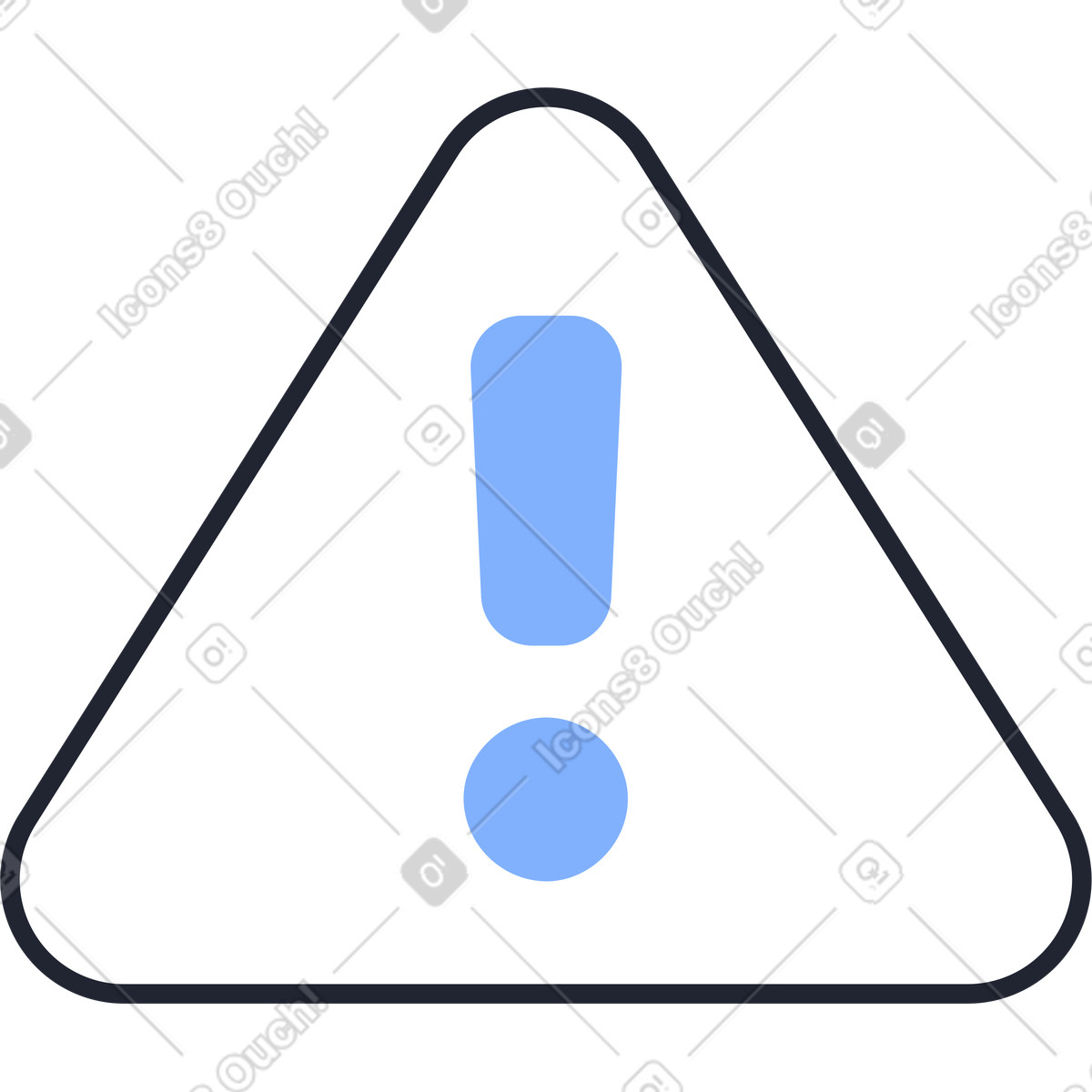 Warning sign illustration in Pablita style download in PNG, SVG