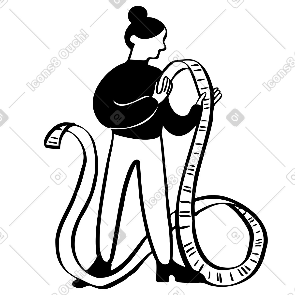 Ilustração de Mulher olhando recibo de compra em PNG e SVG