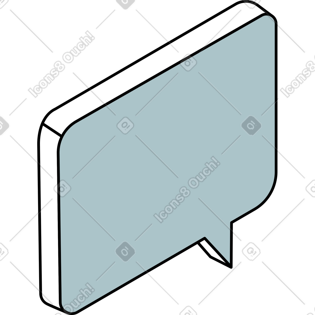 Speech bubble illustration in Isometric style download in PNG, SVG