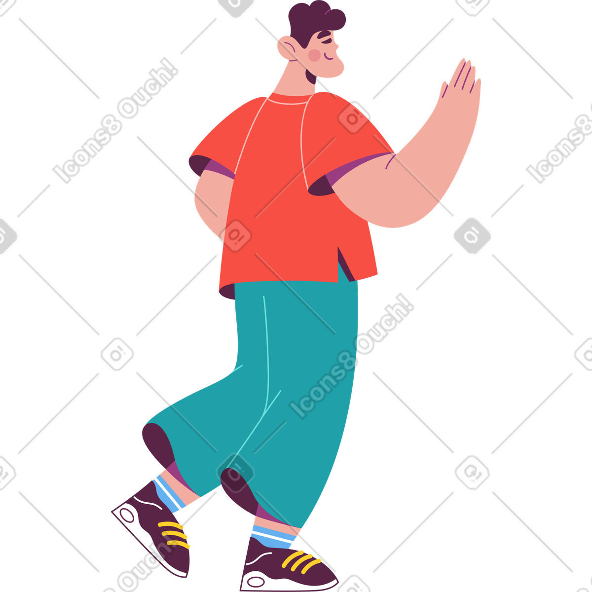 Sammy スタイルの 男は5を与える のイラストをPNG、SVG形式でダウンロード