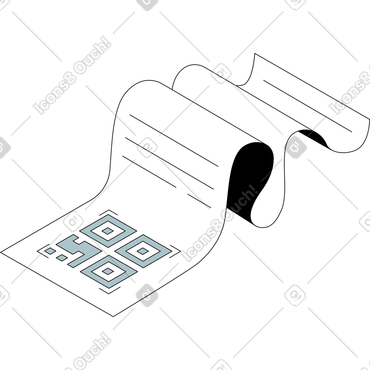 Ilustração de Recibo papel em no estilo Isometric para baixar em PNG, SVG
