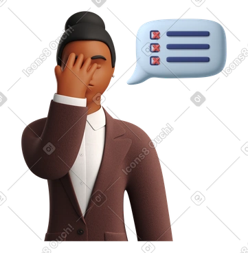 Empresaria facepalming en las tareas mal hechas