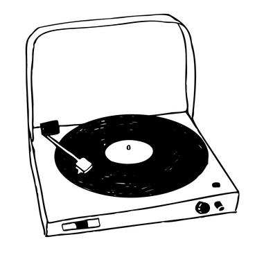 A turntable with a vinyl record - Marks style illustration