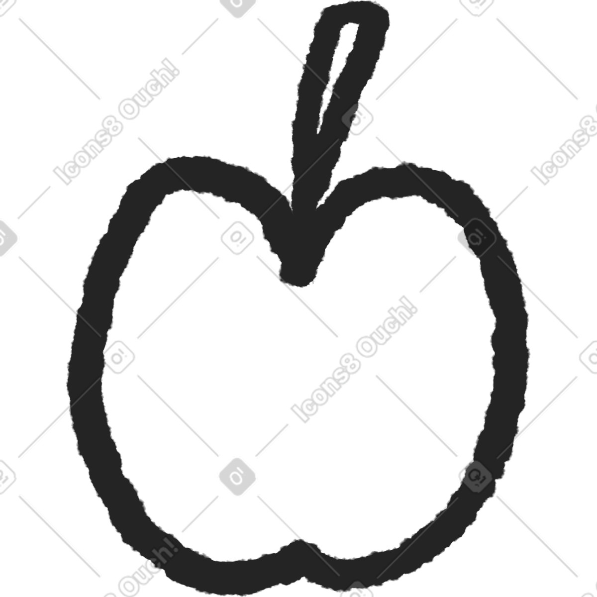 Experimental スタイルの りんご のイラストをPNG、SVG形式でダウンロード