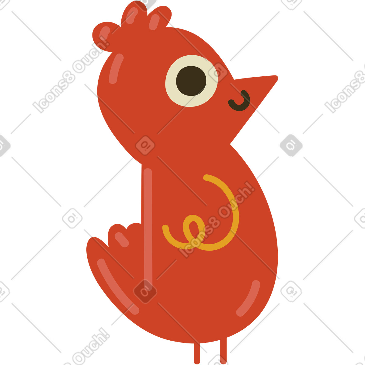 Ilustração de Pintinho em no estilo Arabica para baixar em PNG, SVG