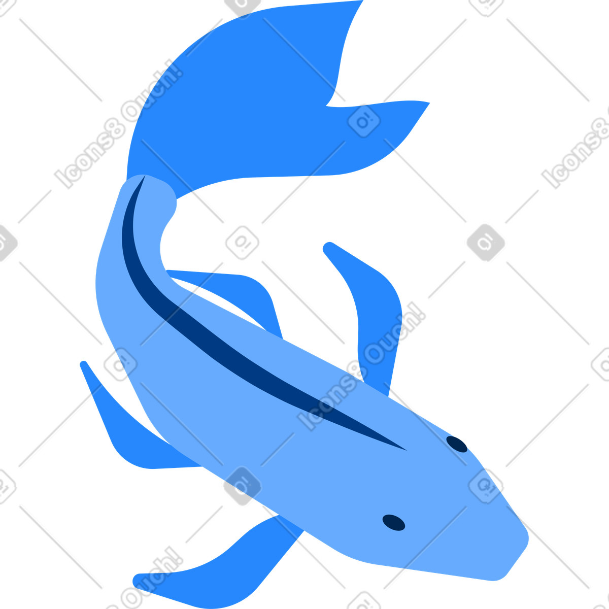 Urban スタイルの 魚 のイラストをPNG、SVG形式でダウンロード