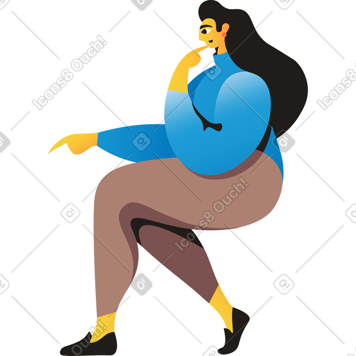 Jaconda スタイルの 女性 のイラストをPNG、SVG形式でダウンロード