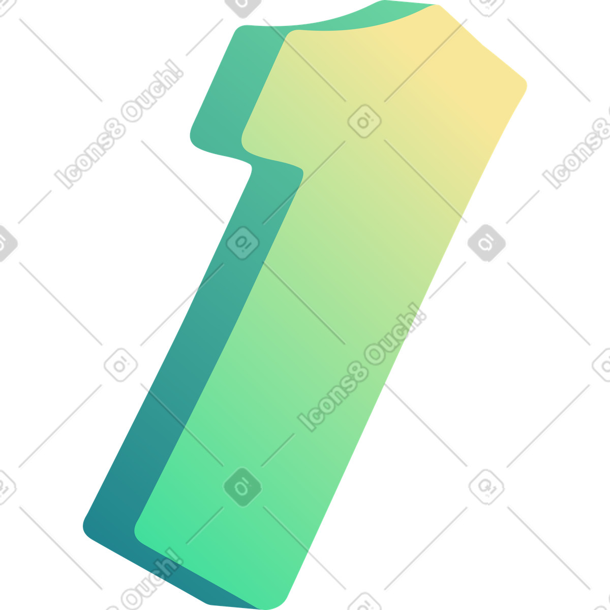 Number one illustration in Beam style download in PNG, SVG