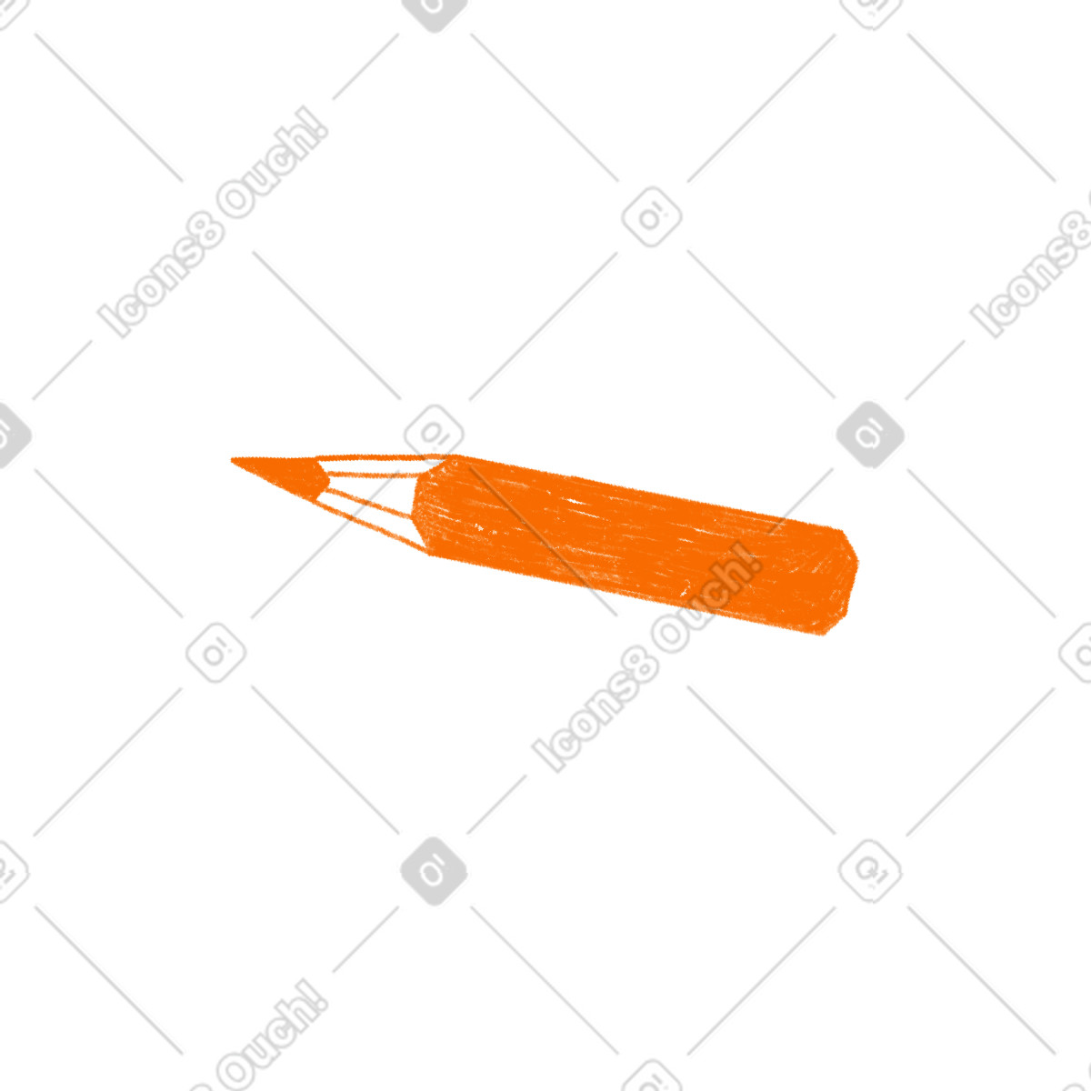 Biro スタイルの Orange pencil のイラストをPNG、SVG形式でダウンロード