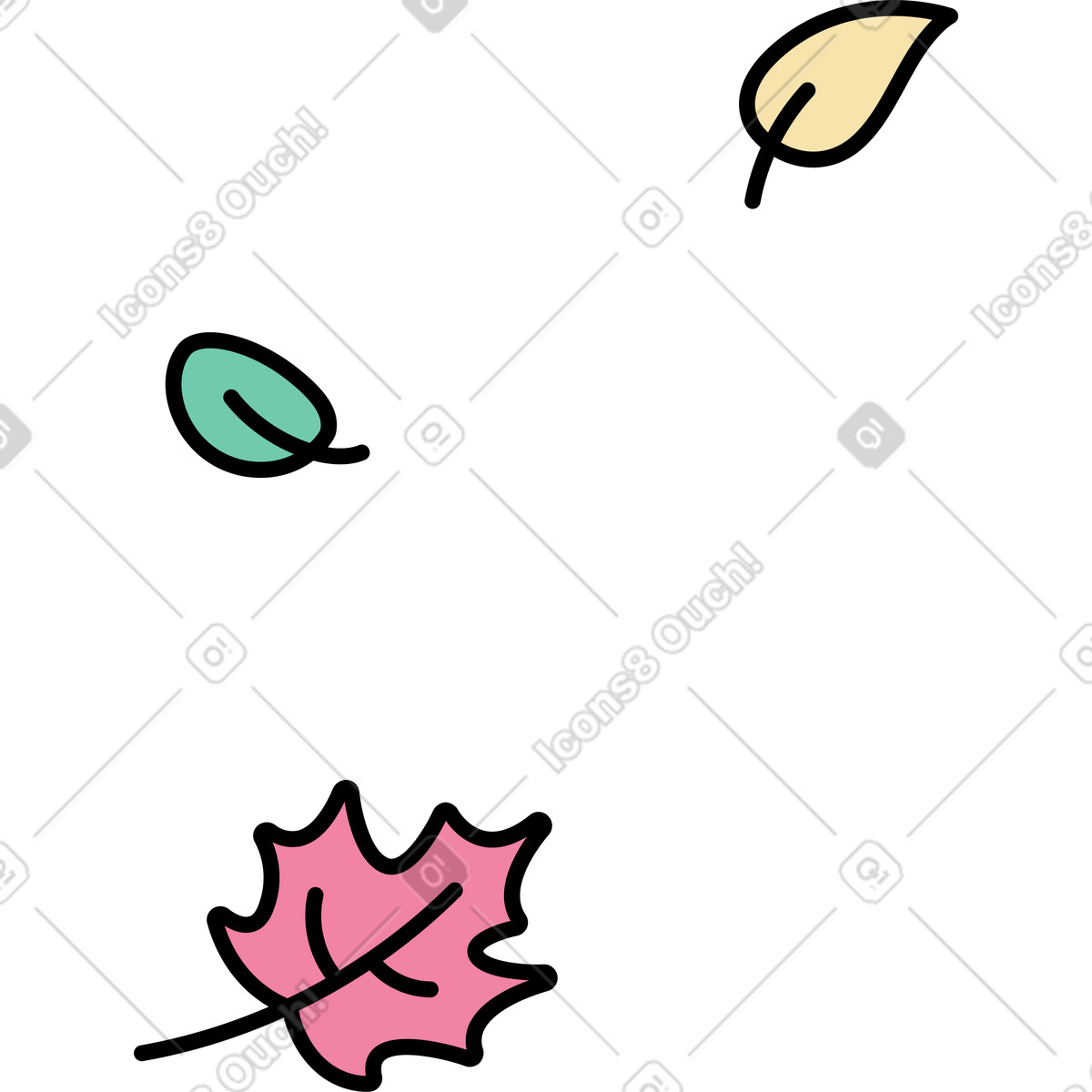 Foglie cadenti illustrazione in stile Notes scarica in PNG, SVG