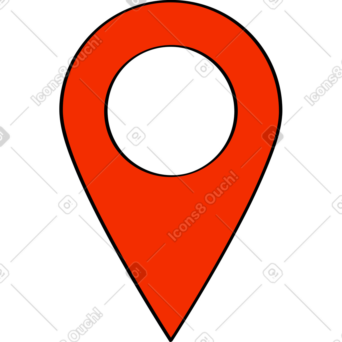 Icona della posizione illustrazione in stile Looney scarica in PNG, SVG