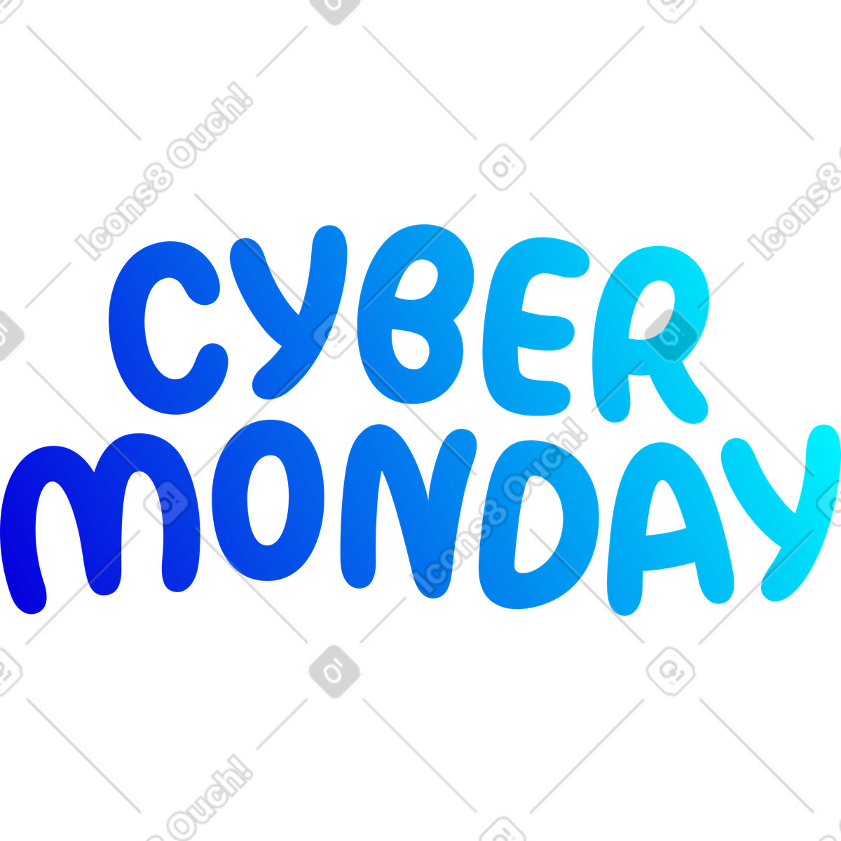 Scritta del cyber lunedì illustrazione in stile Rocky scarica in PNG, SVG