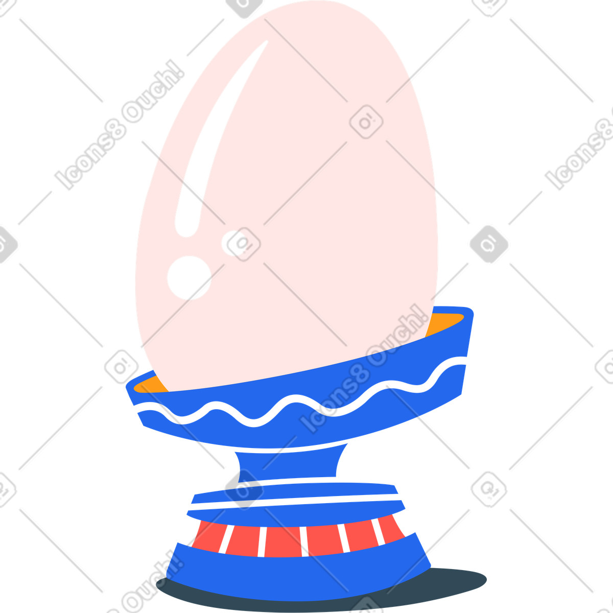 Egg on a stand illustration in Kingdom style download in PNG, SVG