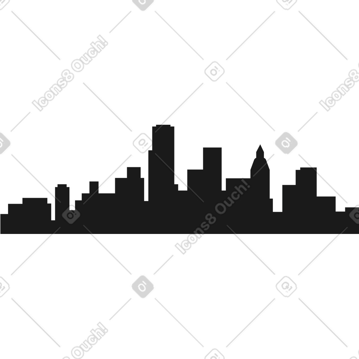 Stadtbild-Illustration im Taxi-Stil als Download in PNG, SVG