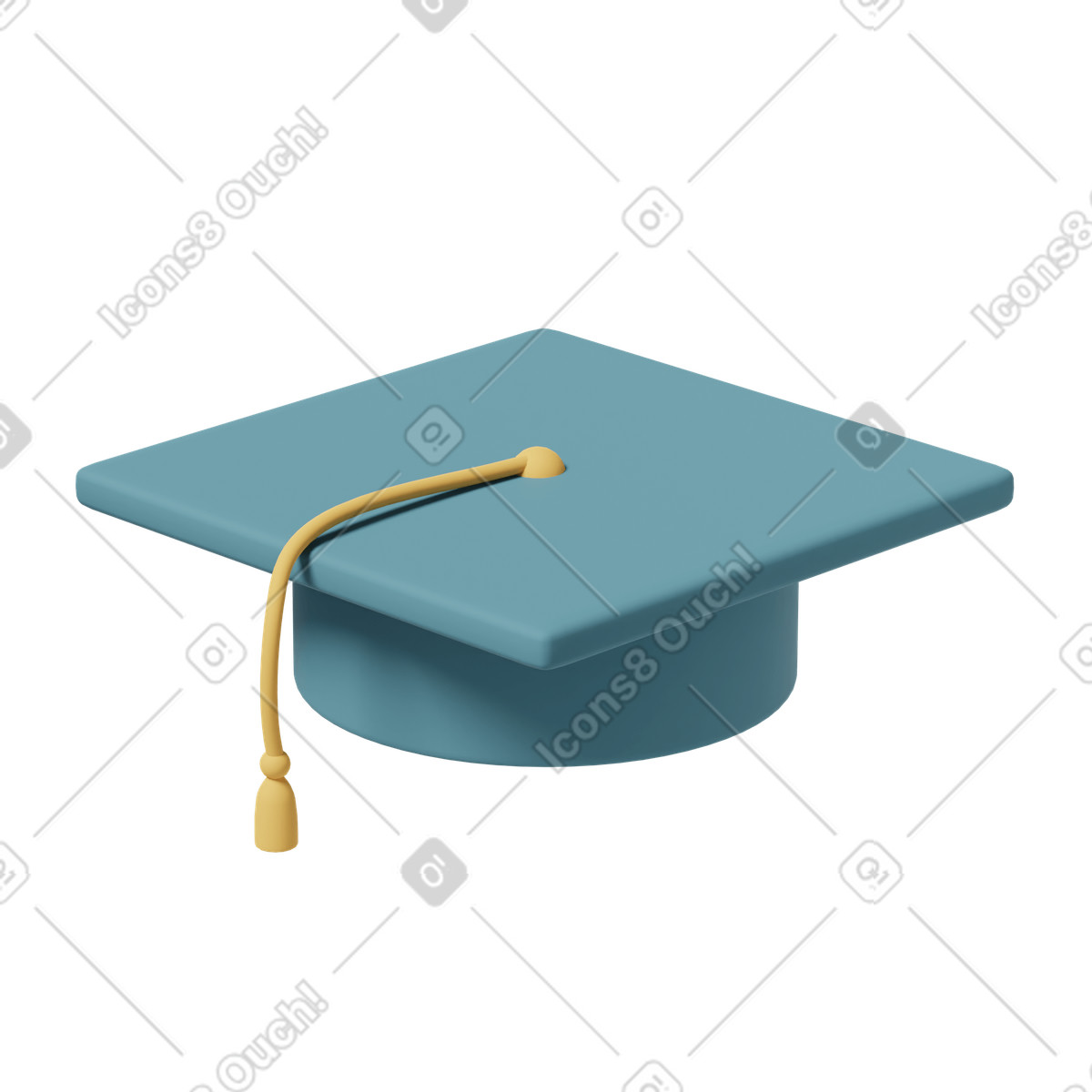 3D Casual life 스타일의 Blue graduation hat in the air 일러스트레이션 PNG, SVG 다운로드