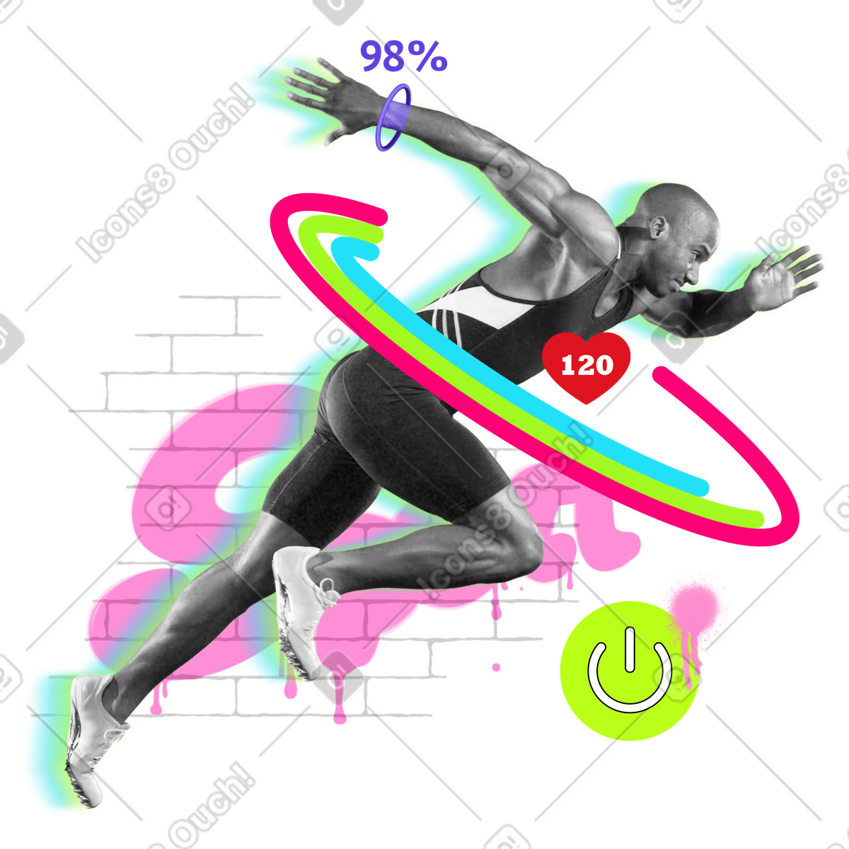 Иллюстрация Wearable technology for fitness and wellness в стиле Jumble — скачать в форматах PNG, SVG