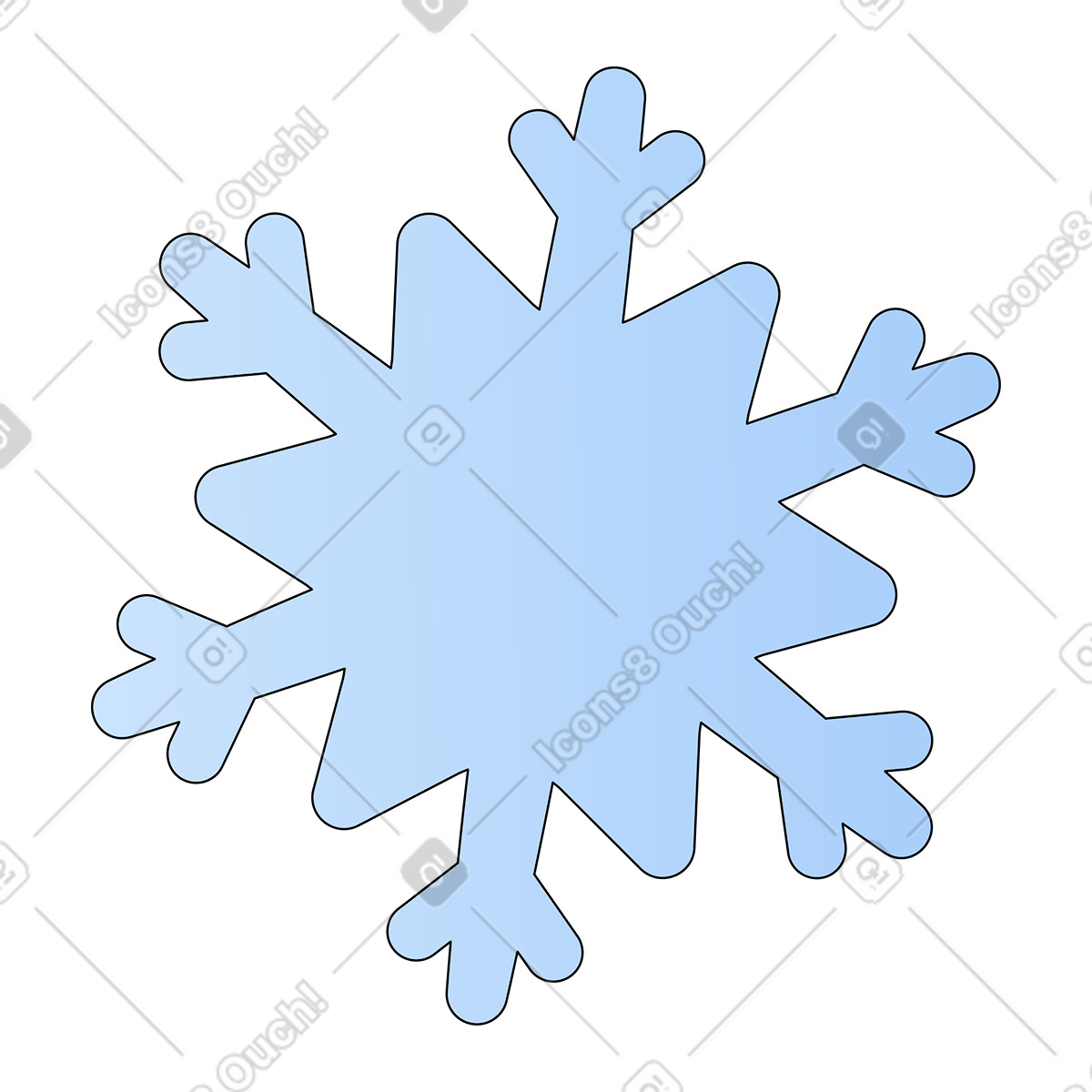 Schneeflocke-Illustration im Pop-Stil als Download in PNG, SVG