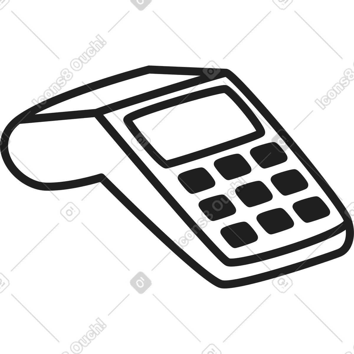 Pos terminal illustration in Little style download in PNG, SVG