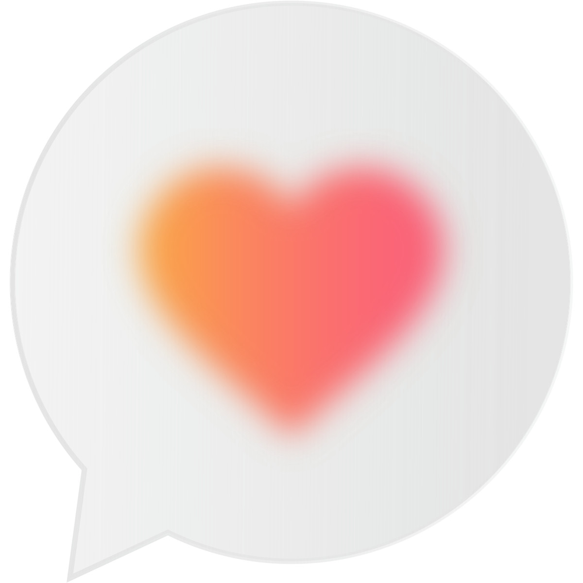Morphis スタイルの 心のふきだし のイラストをPNG、SVG形式でダウンロード