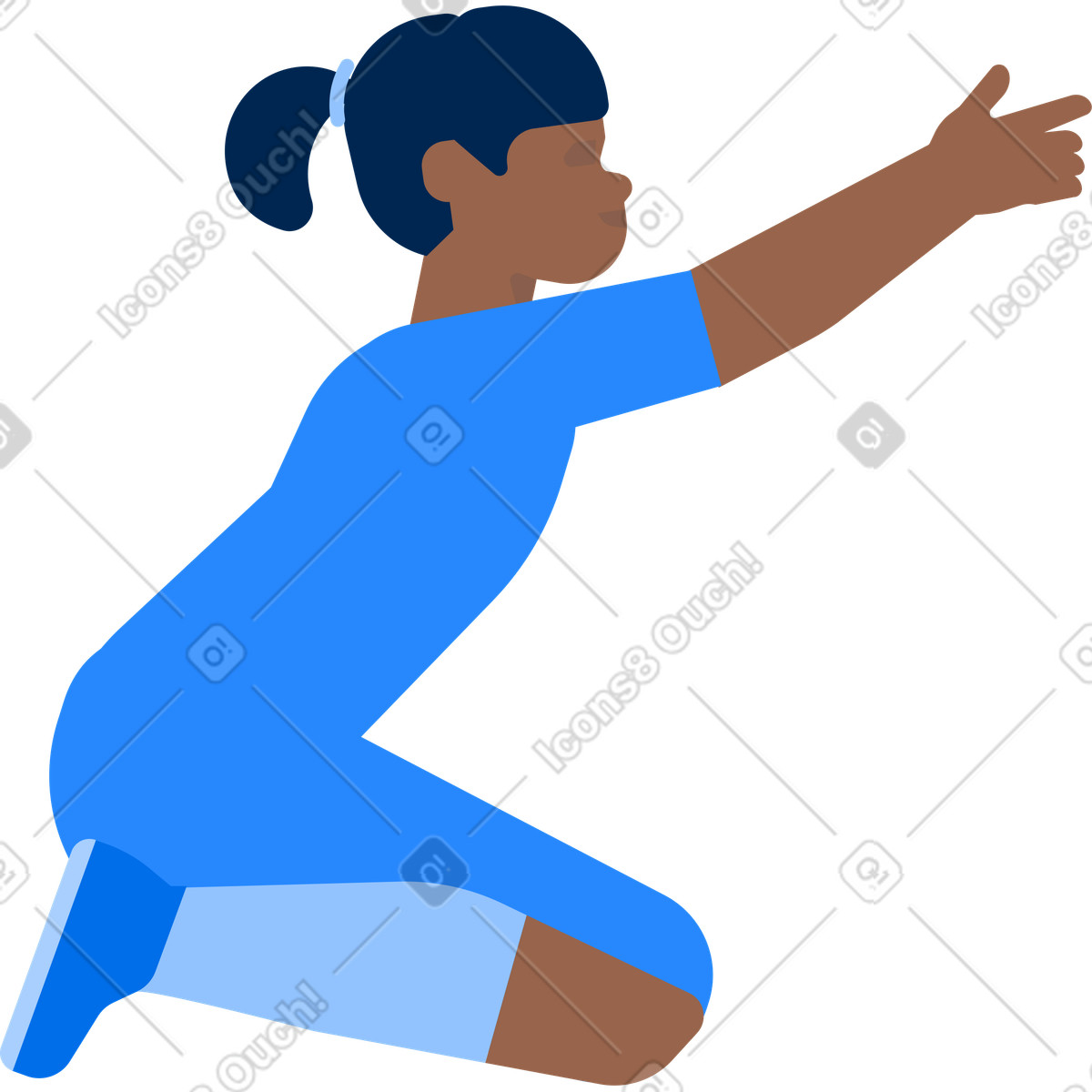 Girl face avatar illustration clipart in flat modern graphic style