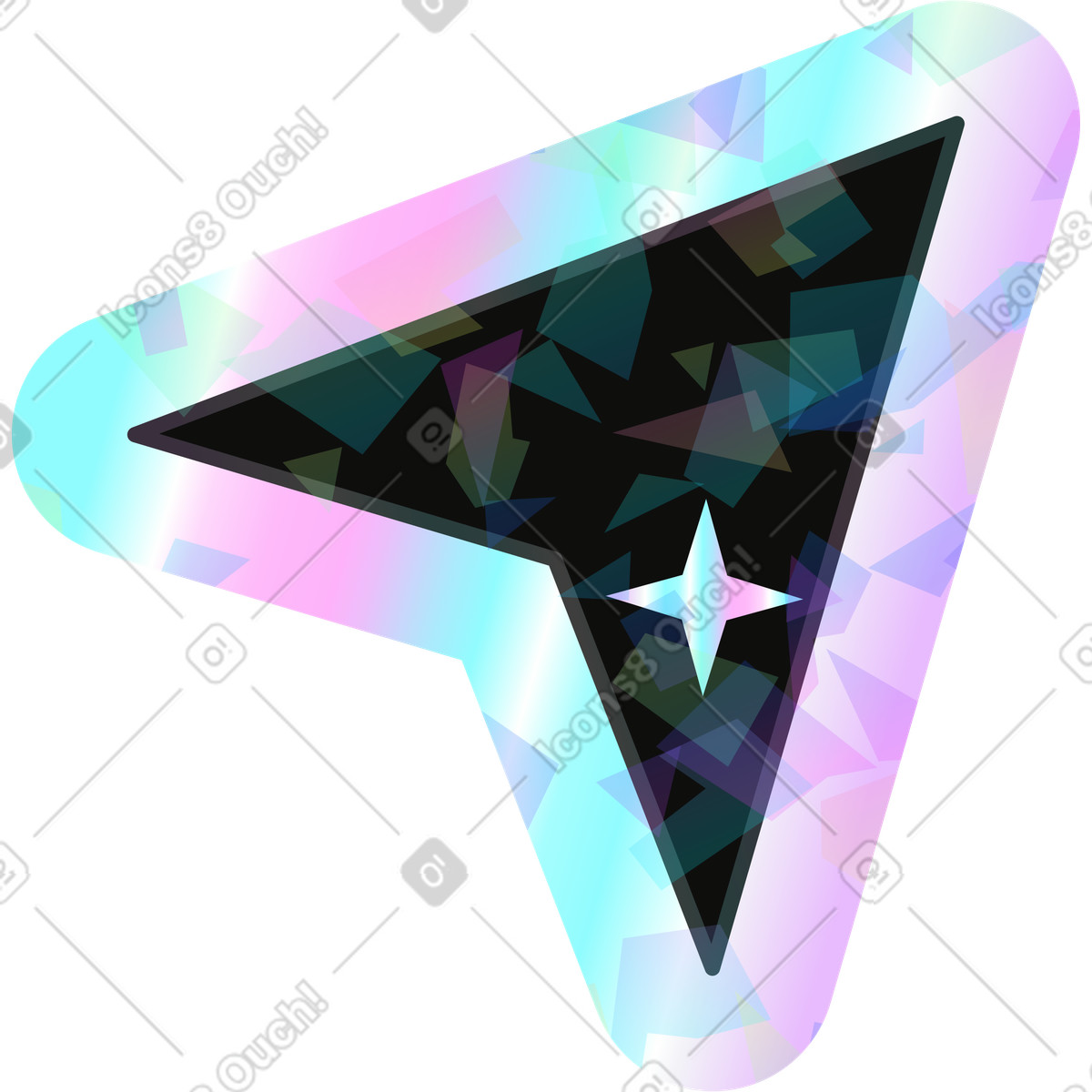 Holostickers スタイルの Cursor dark のイラストをPNG、SVG形式でダウンロード