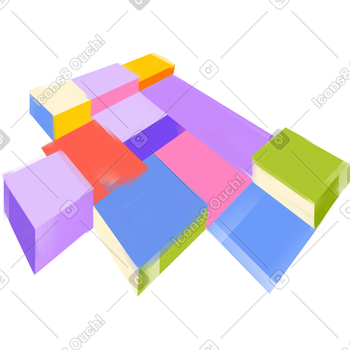 Cubes illustration in Dynamic style download in PNG, SVG