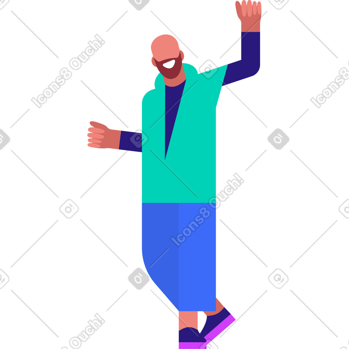 Ilustración Saludo hombre en estilo Basic a descargar en PNG y SVG