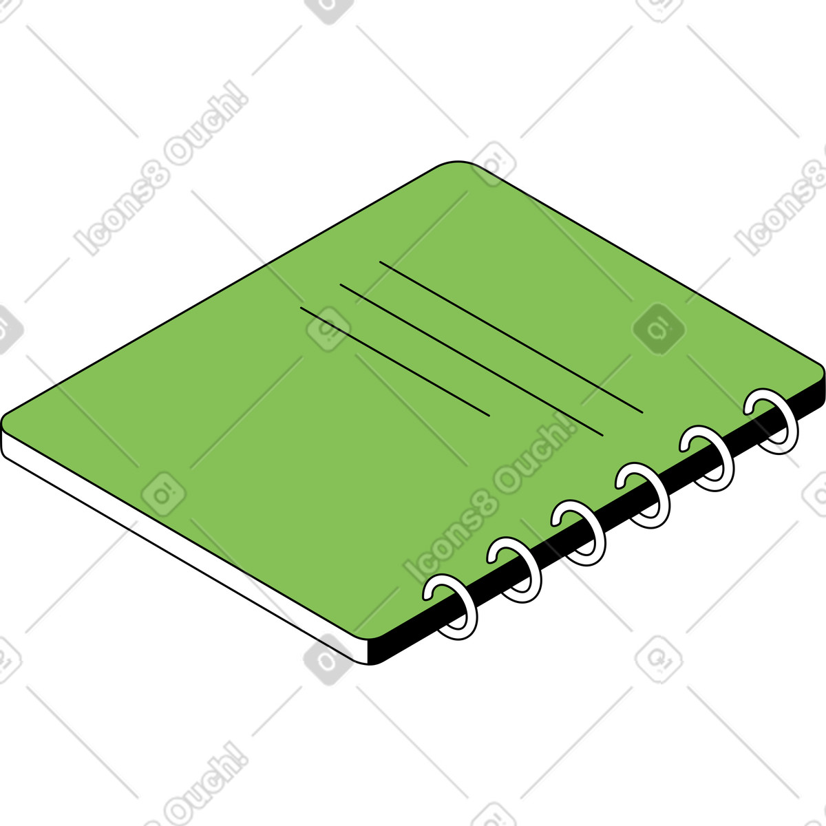 Notepad on rings illustration in Isometric style download in PNG, SVG