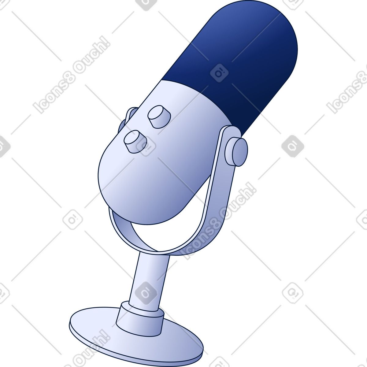 Illustration Microphone pour podcast dans le style Neat à télécharger aux formats PNG, SVG