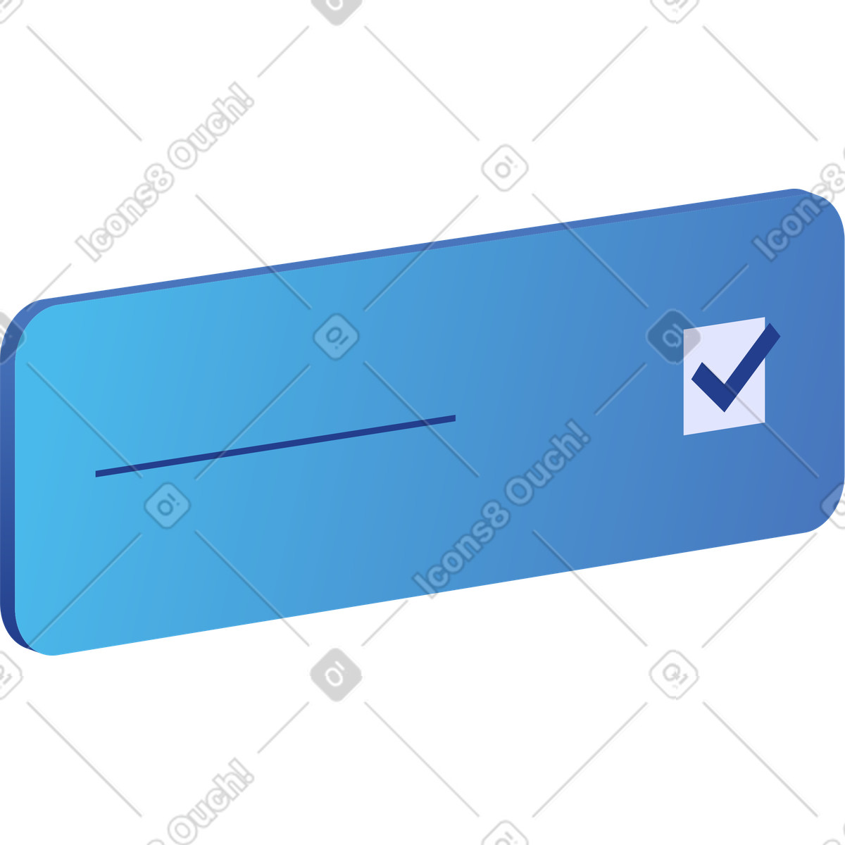 Illustration Tâche avec coche dans le style Quantum à télécharger aux formats PNG, SVG