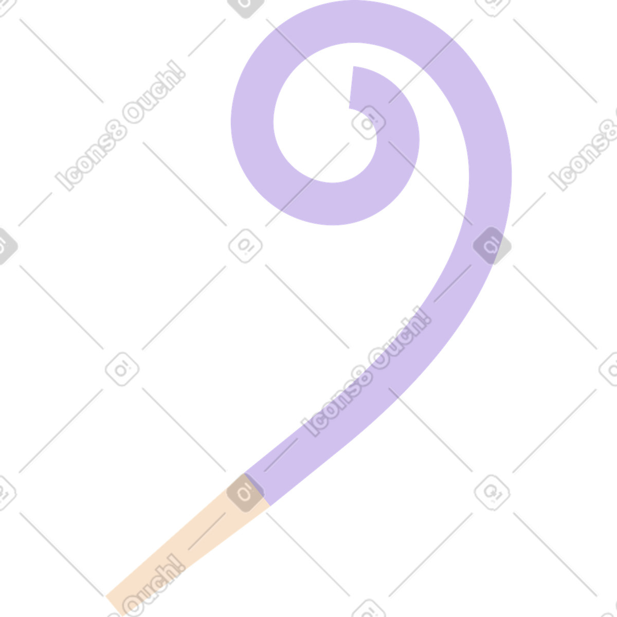 Party horn illustration in Folks style download in PNG, SVG