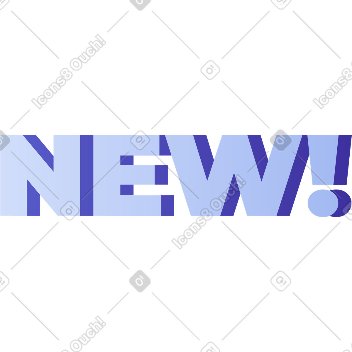Иллюстрация Надпись новая! текст в стиле Levels — скачать в форматах PNG, SVG